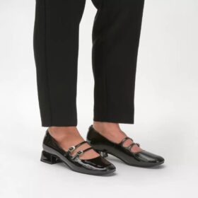 Damen Daiss30 Shine Schwarze Lackschuhe US