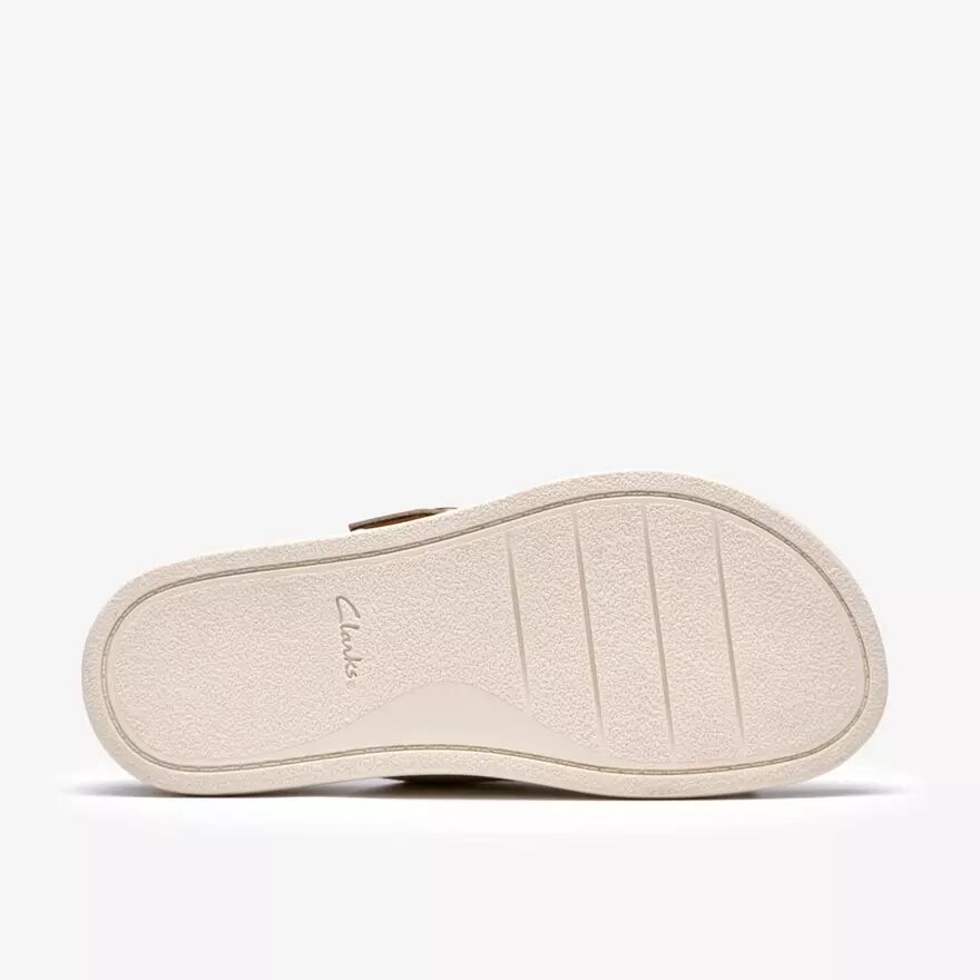 Damen-Flache Sandalen „Arwell Step“ aus cremefarbenem Leder Damen-Flache Sandalen „Arwell Step“ aus cremefarbenem Leder