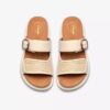 Damen-Flache Sandalen „Arwell Step“ aus cremefarbenem Leder Damen-Flache Sandalen „Arwell Step“ aus cremefarbenem Leder
