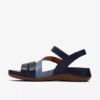 Damen-Flache Sandalen „Cecily Mix“ in Blau mit kombiniertem Obermaterial Damen-Flache Sandalen „Cecily Mix“ in Blau mit kombiniertem Obermaterial