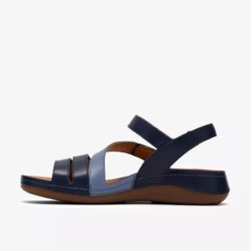 Damen-Flache Sandalen „Cecily Mix“ in Blau mit kombiniertem Obermaterial
