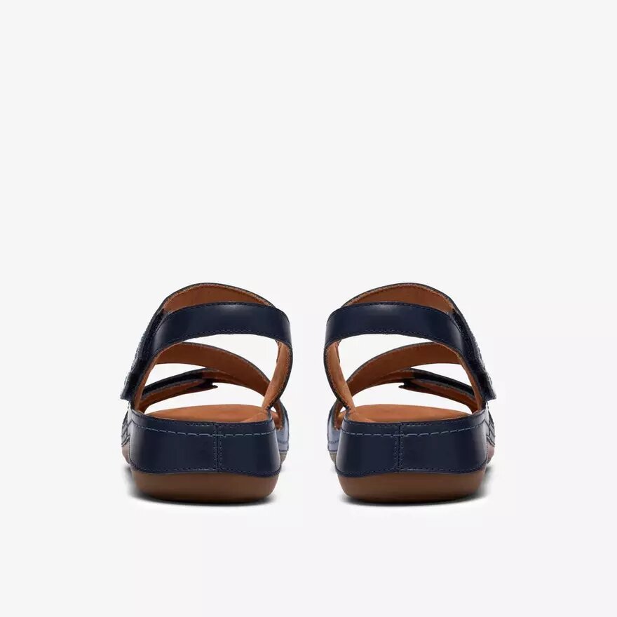 Damen-Flache Sandalen „Cecily Mix“ in Blau mit kombiniertem Obermaterial Damen-Flache Sandalen „Cecily Mix“ in Blau mit kombiniertem Obermaterial