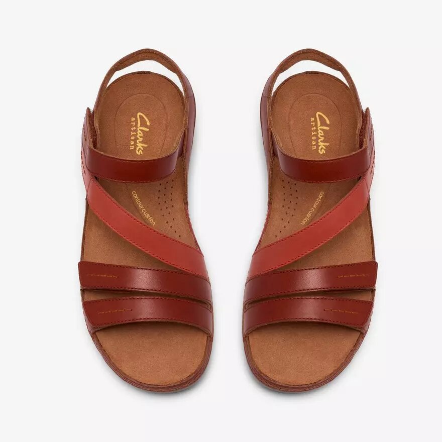 Damen-Flache Sandalen „Cecily Mix“ in gebranntem Orange Damen-Flache Sandalen „Cecily Mix“ in gebranntem Orange