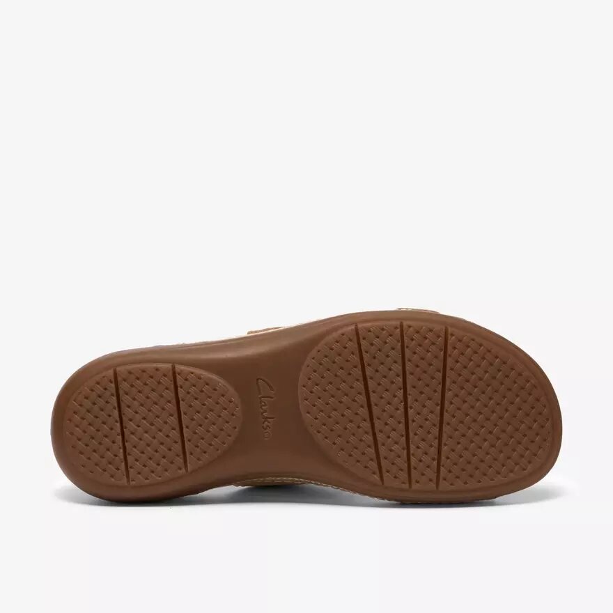 Damen-Flache Sandalen „Cecily Step“ aus champagnerfarbenem Leder Damen-Flache Sandalen „Cecily Step“ aus champagnerfarbenem Leder