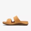 Damen-Flache Sandalen „Cecily Step“ aus hellbeigem Nubukleder