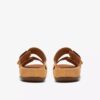 Damen-Flache Sandalen „Cecily Step“ aus hellbeigem Nubukleder