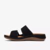 Damen-Flache Sandalen „Cecily Step“ aus schwarzem Nubukleder Damen-Flache Sandalen „Cecily Step“ aus schwarzem Nubukleder