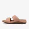 Damen-Flache Sandalen „Cecily Step“ in Beige aus Nubukleder Damen-Flache Sandalen „Cecily Step“ in Beige aus Nubukleder