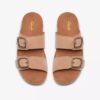 Damen-Flache Sandalen „Cecily Step“ in Beige aus Nubukleder Damen-Flache Sandalen „Cecily Step“ in Beige aus Nubukleder
