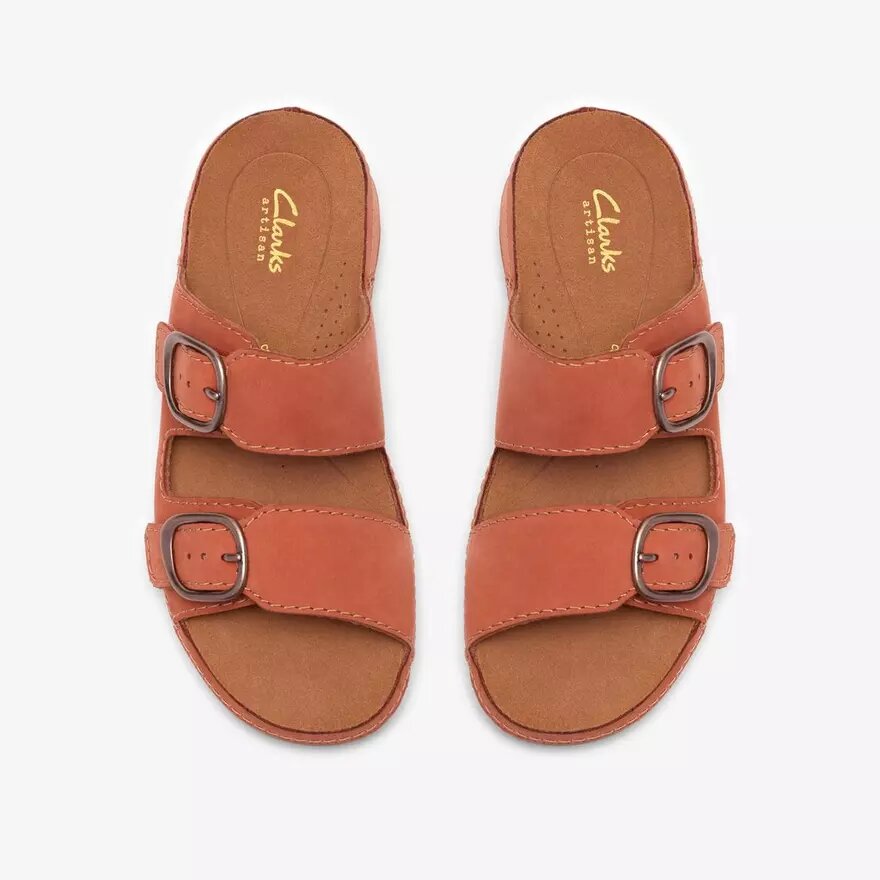 Damen-Flache Sandalen „Cecily Step“ in Burnt Orange Damen-Flache Sandalen „Cecily Step“ in Burnt Orange