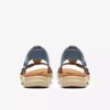 Damen-Flache Sandalen „Kitly Gem“ aus denimblauem Leder Damen-Flache Sandalen „Kitly Gem“ aus denimblauem Leder