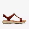 Damen-Flache Sandalen „Kitly Gem“ aus Leder in gebranntem Orange Damen-Flache Sandalen „Kitly Gem“ aus Leder in gebranntem Orange