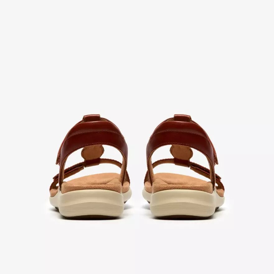 Damen-Flache Sandalen „Kitly Gem“ aus Leder in gebranntem Orange Damen-Flache Sandalen „Kitly Gem“ aus Leder in gebranntem Orange
