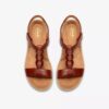 Damen-Flache Sandalen „Kitly Gem“ aus Leder in gebranntem Orange Damen-Flache Sandalen „Kitly Gem“ aus Leder in gebranntem Orange