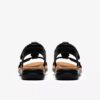 Damen-Flache Sandalen „Kitly Gem“ aus schwarzem Leder Damen-Flache Sandalen „Kitly Gem“ aus schwarzem Leder