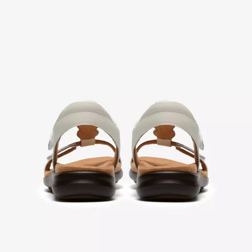 Damen-Flache Sandalen „Kitly Gem“ aus weißem Leder Damen-Flache Sandalen „Kitly Gem“ aus weißem Leder