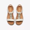 Damen-Flache Sandalen „Kitly Gem“ aus weißem Leder Damen-Flache Sandalen „Kitly Gem“ aus weißem Leder
