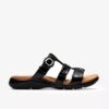 Damen-Flache Sandalen „Kitly Pearl“ in Schwarz, Lackleder
