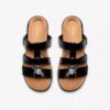 Damen-Flache Sandalen „Kitly Pearl“ in Schwarz, Lackleder