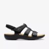 Damen-Flache Sandalen „Laurieann Ivy“ aus schwarzem Leder Damen-Flache Sandalen „Laurieann Ivy“ aus schwarzem Leder