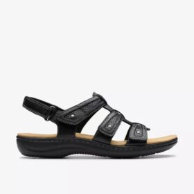 Damen-Flache Sandalen „Laurieann Ivy“ aus schwarzem Leder