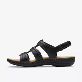 Damen-Flache Sandalen „Laurieann Ivy“ aus schwarzem Leder