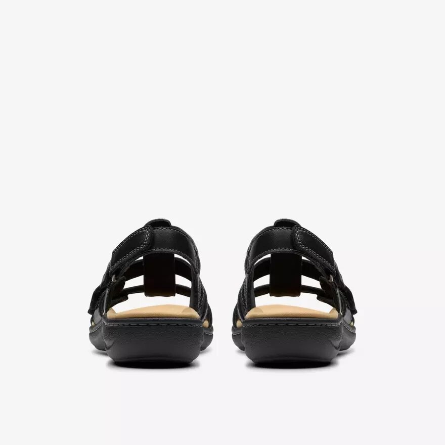 Damen-Flache Sandalen „Laurieann Ivy“ aus schwarzem Leder Damen-Flache Sandalen „Laurieann Ivy“ aus schwarzem Leder