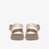 Damen-Flache Sandalen „Orinoco3 Cross“ aus cremefarbenem Leder