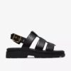 Damen-Flache Sandalen „Orinoco3 Strap“ aus schwarzem Leder