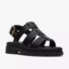 Damen-Flache Sandalen „Orinoco3 Strap“ aus schwarzem Leder