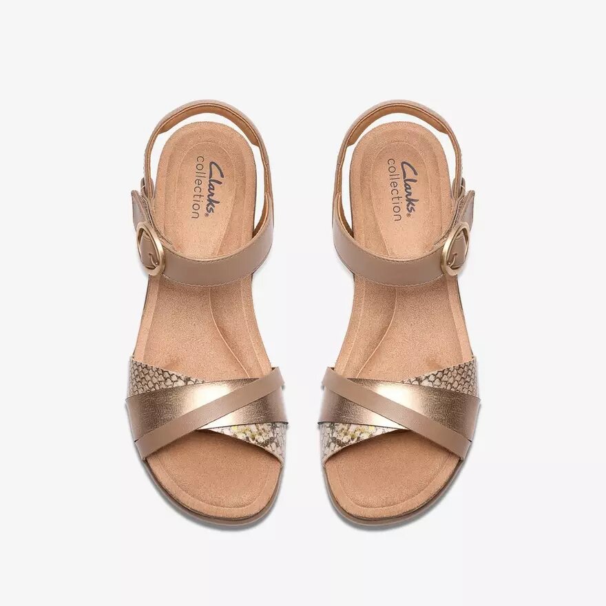 Damen Kacha Twist Taupe Keilabsätze aus Lederkombination – US Damen Kacha Twist Taupe Keilabsätze aus Lederkombination – US