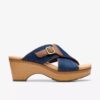 Damen-Keilabsatzsandalen „Seannah Nora“ in Dark Denim Damen-Keilabsatzsandalen „Seannah Nora“ in Dark Denim