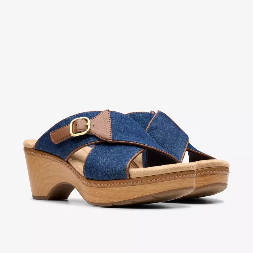 Damen-Keilabsatzsandalen „Seannah Nora“ in Dark Denim Damen-Keilabsatzsandalen „Seannah Nora“ in Dark Denim