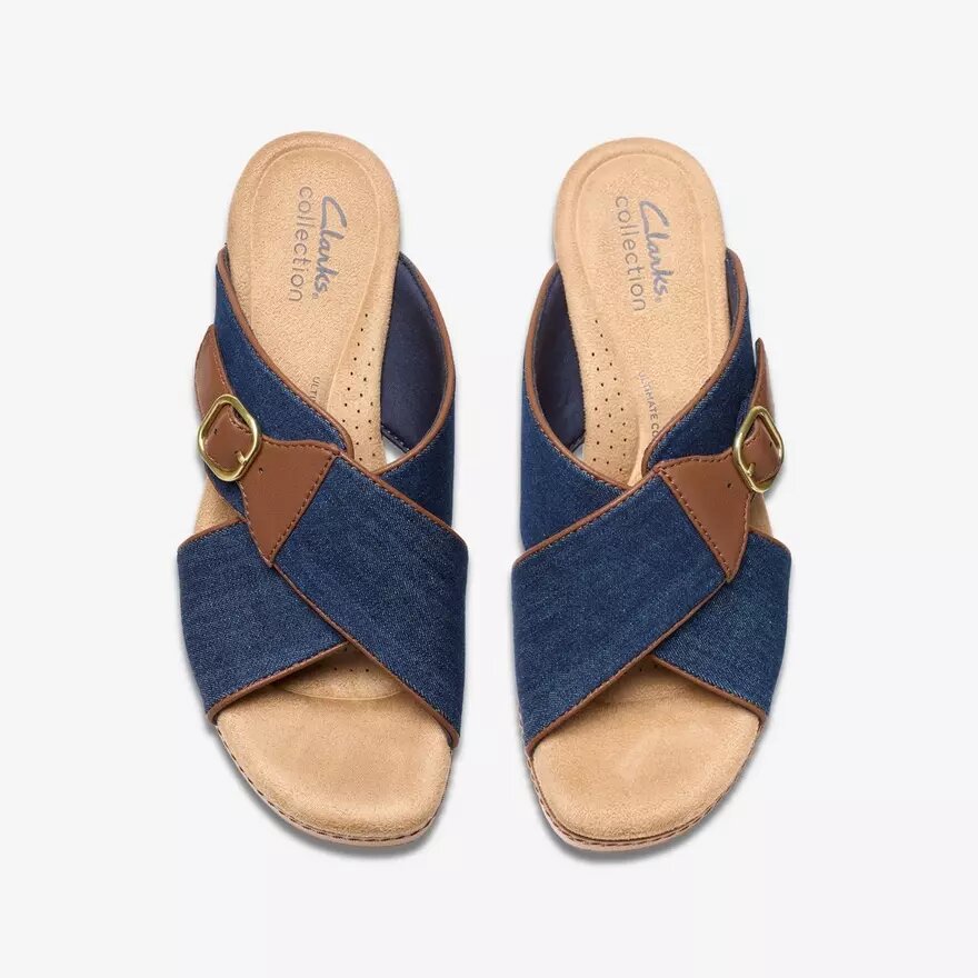 Damen-Keilabsatzsandalen „Seannah Nora“ in Dark Denim Damen-Keilabsatzsandalen „Seannah Nora“ in Dark Denim