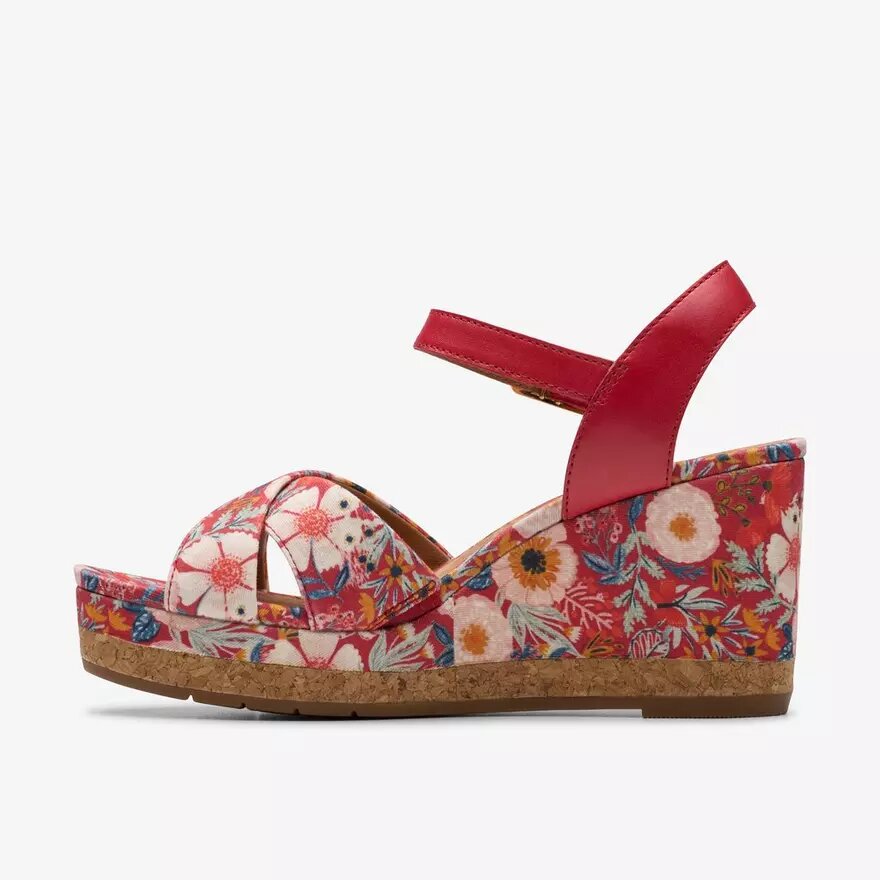 Damen-Keilabsatzschuhe „Chicly Floral“ mit rotem Print Damen-Keilabsatzschuhe „Chicly Floral“ mit rotem Print