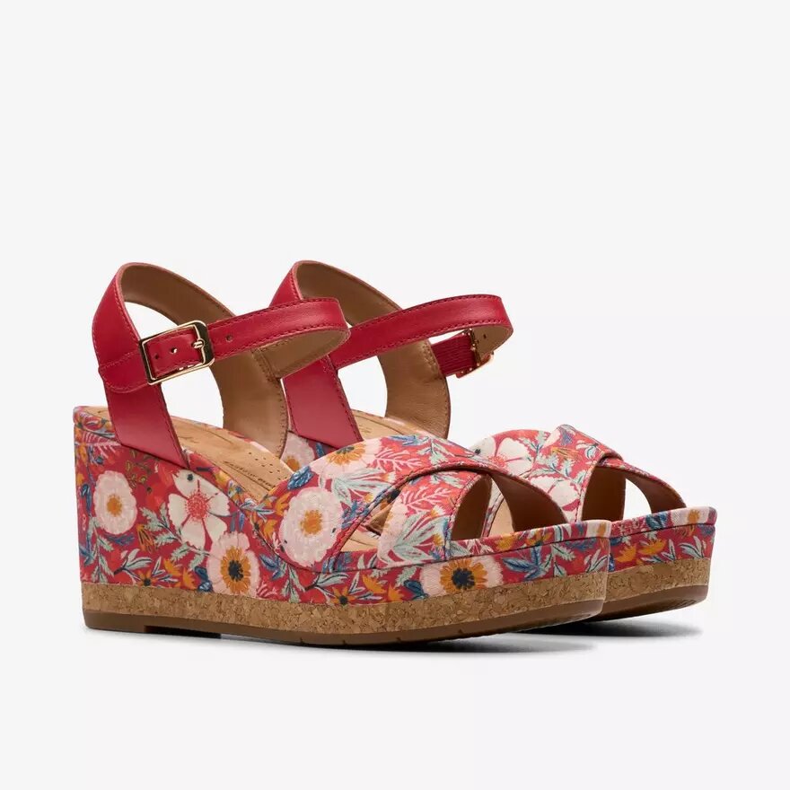 Damen-Keilabsatzschuhe „Chicly Floral“ mit rotem Print Damen-Keilabsatzschuhe „Chicly Floral“ mit rotem Print