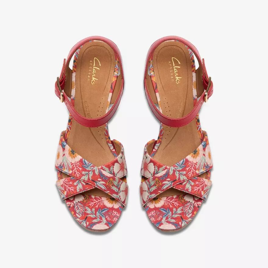 Damen-Keilabsatzschuhe „Chicly Floral“ mit rotem Print Damen-Keilabsatzschuhe „Chicly Floral“ mit rotem Print