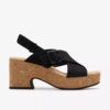 Damen-Keilabsatzschuhe „Nerisa West“ aus schwarzem Nubukleder