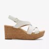 Damen-Keilabsatzschuhe „Rose“ aus weißem Leder Damen-Keilabsatzschuhe „Rose“ aus weißem Leder