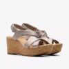 Damen-Keilabsatzschuhe „Rose“ in Taupe-Metallic Damen-Keilabsatzschuhe „Rose“ in Taupe-Metallic