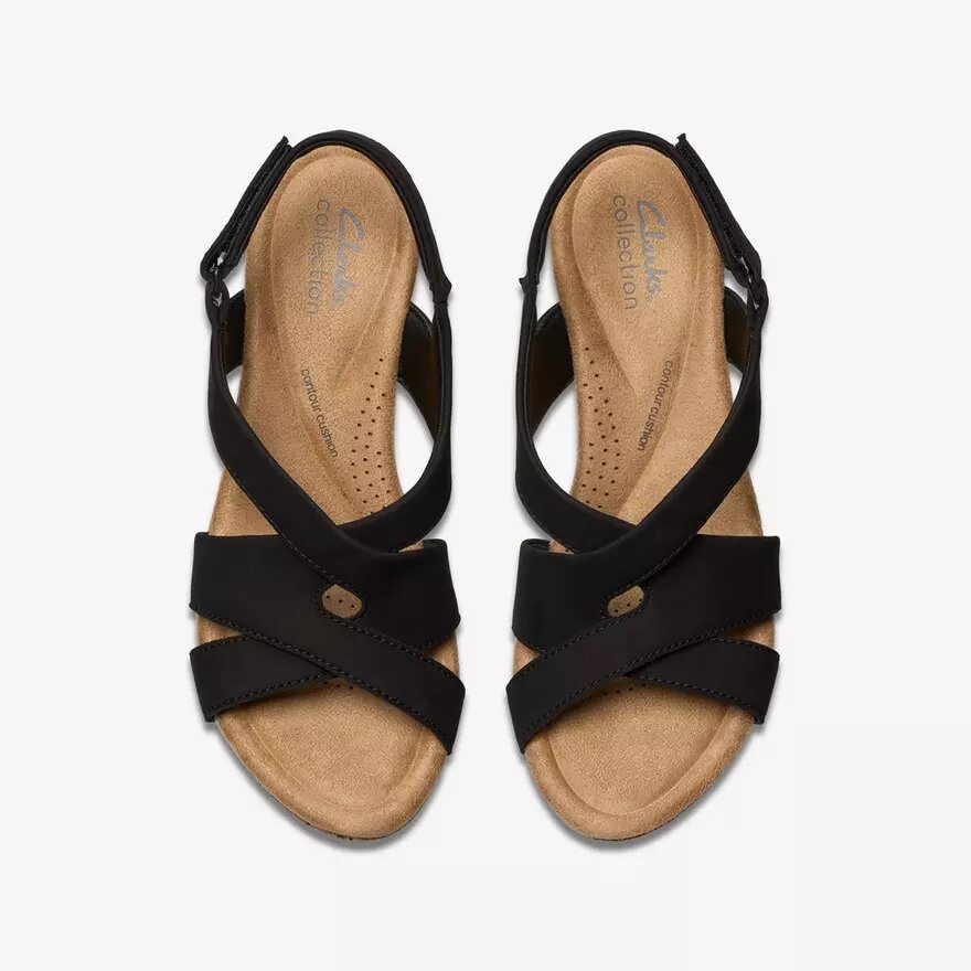 Damen-Keilabsatzschuhe „Rose Style“ aus schwarzem Nubukleder Damen-Keilabsatzschuhe „Rose Style“ aus schwarzem Nubukleder
