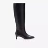 Damen-Kniehohe Stiefel „Edina Tall“ aus schwarzem Leder, US Damen-Kniehohe Stiefel „Edina Tall“ aus schwarzem Leder, US