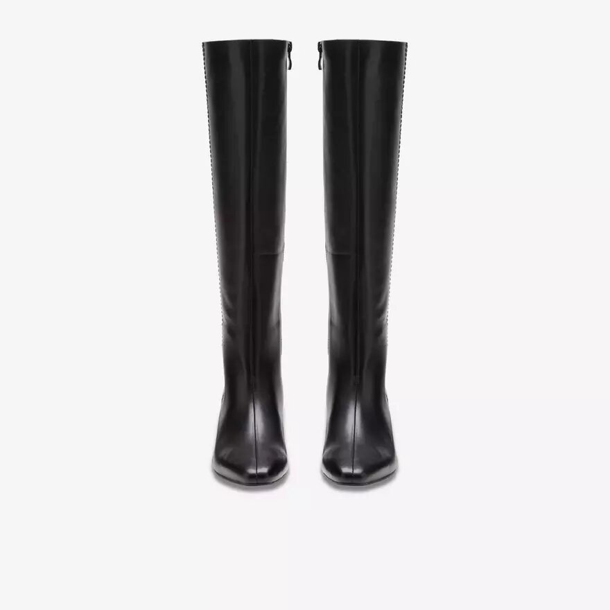 Damen-Kniehohe Stiefel „Edina Tall“ aus schwarzem Leder, US Damen-Kniehohe Stiefel „Edina Tall“ aus schwarzem Leder, US