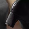 Damen-Kniehohe Stiefel „Edina Tall“ aus schwarzem Leder, US Damen-Kniehohe Stiefel „Edina Tall“ aus schwarzem Leder, US