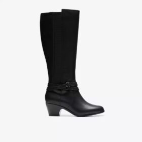 Damen-Kniehohe Stiefel „Emily 2 Dream“ aus schwarzem Leder