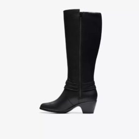 Damen-Kniehohe Stiefel „Emily 2 Dream“ aus schwarzem Leder