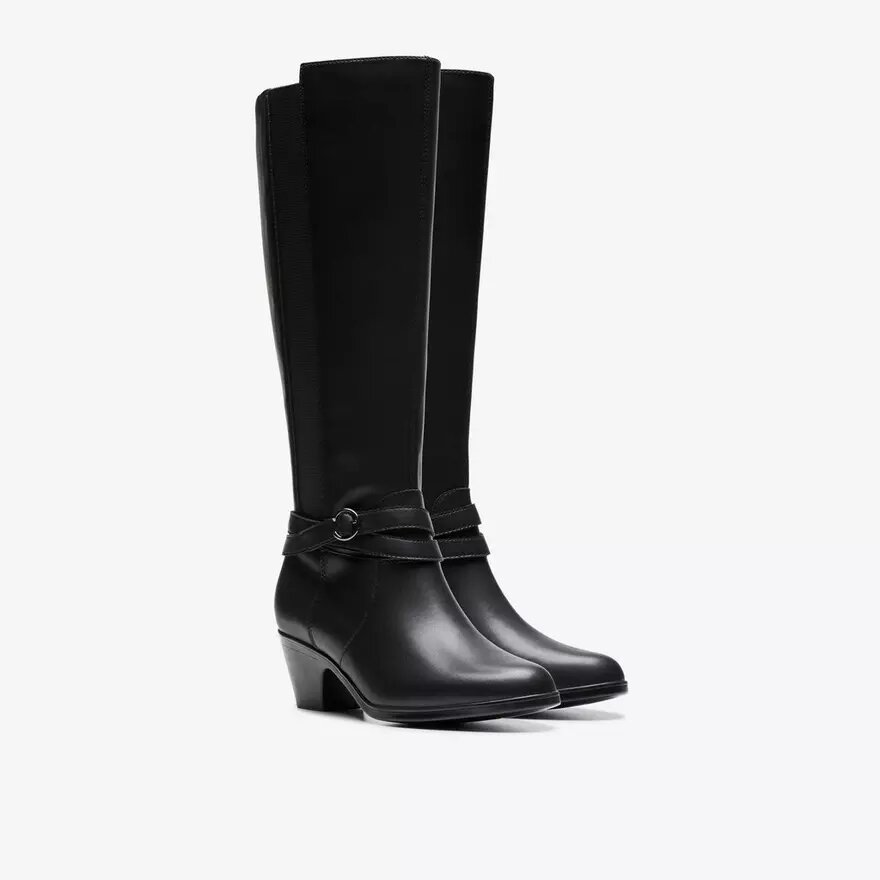 Damen-Kniehohe Stiefel „Emily 2 Dream“ aus schwarzem Leder Damen-Kniehohe Stiefel „Emily 2 Dream“ aus schwarzem Leder