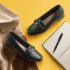Damen-Loafer „Juliet Echo“ aus schwarzem Leder Damen-Loafer „Juliet Echo“ aus schwarzem Leder