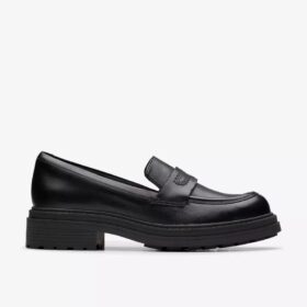 Damen-Loafer „Orinoco3 Edge“ aus schwarzem Leder – US
