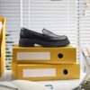 Damen-Loafer „Orinoco3 Edge“ aus schwarzem Leder – US
